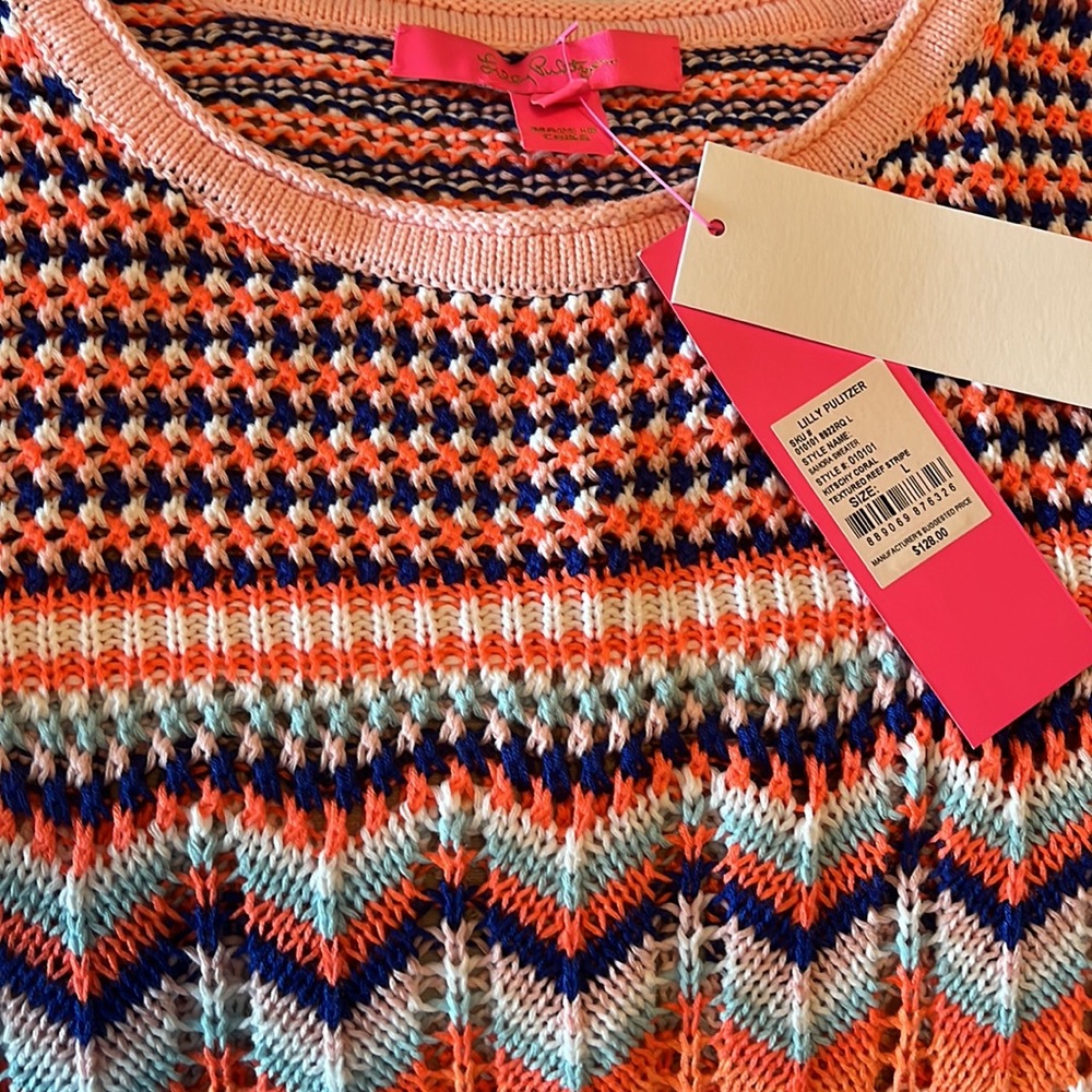🌺 SOLD- Lilly Pulitzer Samora Cotton Strip Sweater- - Picture 7 of 7